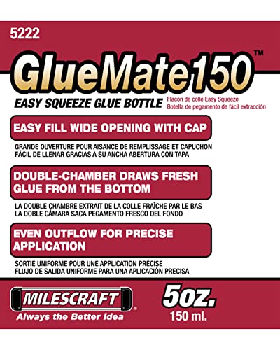 Wood Glue Dispenser, 16 Oz Btl, Dripless Bundle with 5oz Precision Wood Glue Bottle, Anti-Drip, Dowel & Biscuit Tips