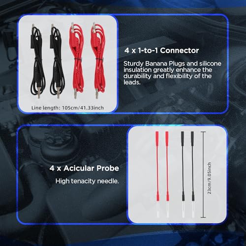 48PCS Automotive Circuit Test Leads Kit Electrical Breakout Leads Automotive Kit Multi Function Auto Diagnostic Tools Multimeter Test Leads Kit 48