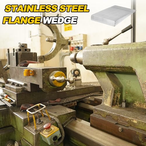 HARFINGTON 2Pcs Stainless Steel Flange Wedge, 1-3/16" x 13/16" x 7-7/8" Metal Right Angle Wedge Shim Spreading Flange Triangle Pipefitting Welding Underpinning Tool for Lathe Milling Machine 1-3/16" x 13/16" x 7-7/8" 2