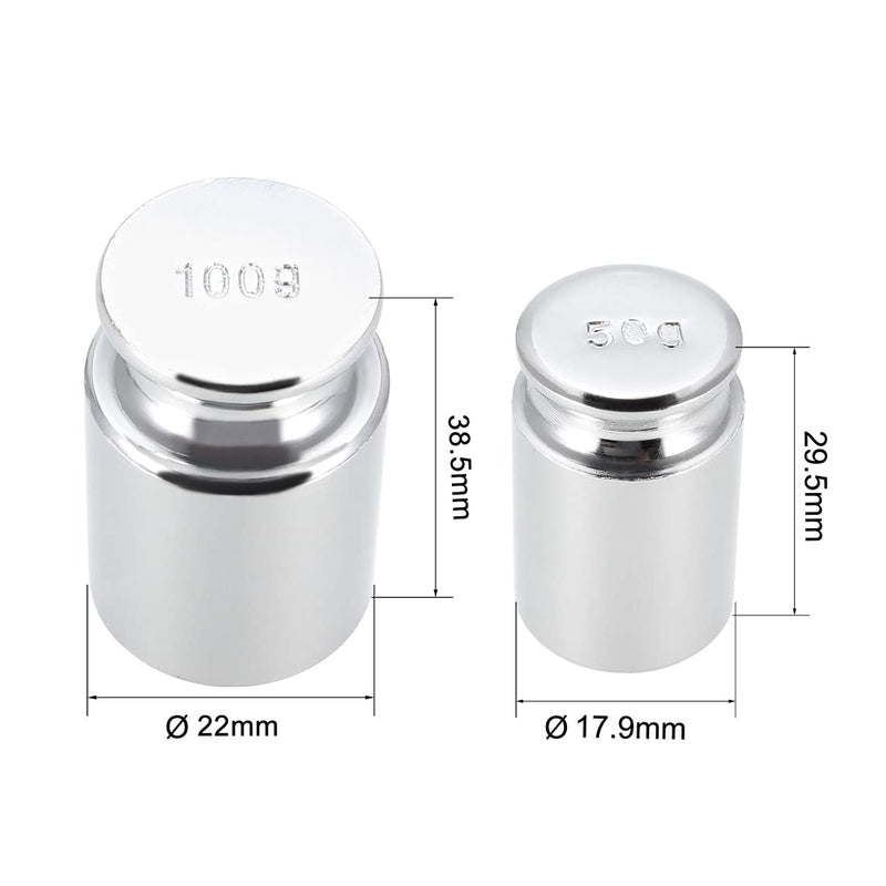 sourcing map gram calibration weight set for digital scales 20g 50g 100g M1 precision chrome steel