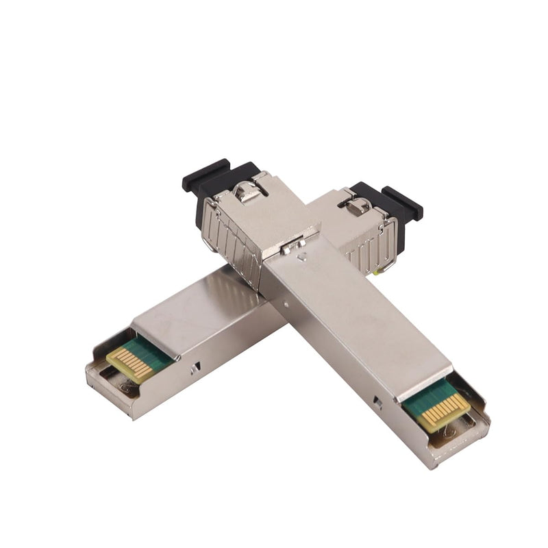 Pack of 2 1.25Gbps Single Mode BIDI SFP SC Transceiver Modules - 3km Range, Transmission Power 1550nm/Receive 1310nm, Pair with WDM Technology