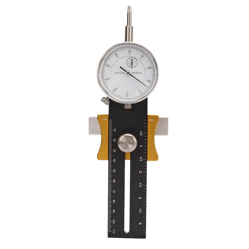 Table saw dial indicator, table saw measuring device for aligning and calibrating workshop machines