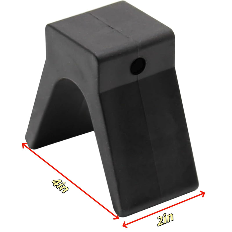 V-Shape Boat Trailer Bow Stop, 2" Width 4" V-Span Rubber Bow y Block, V-Style Trailer Roller Rubber Stoppers for Boats, 1/2 inch Mounting Holes (Non Marking Polyurethane)