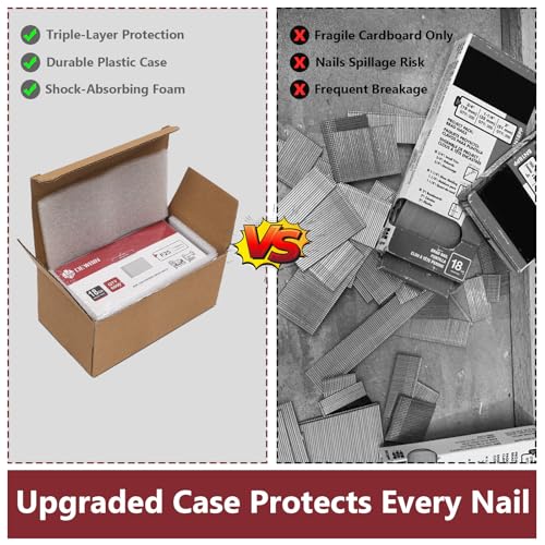 18 Gauge Brad Nails, 6000 Counts 1-inch 18 GA Brad Nails, Galvanized Nails for Nail Gun, Finishing Nail Gun Nails for Pneumatic, Electric Brad Nailer Gun 6000 Cts