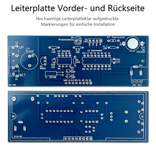 EIELE Electronic Clock Soldering Set Multicolored Display with Free Adjustment Practical Learning Program for Soldering Enthusiasts (Soldering Required)