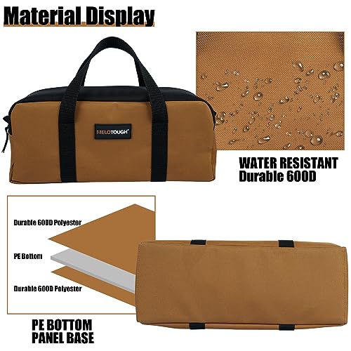 MELOTOUGH Tradesman Pro Drill Pouch for Tool Belt Left Handed Belt Cordless Drill Holder, 14 Inch Tool Tote Bag with Zipper Heavy Duty Portable Tool Organizer Bag for Electrician,HVAC,Carpenter