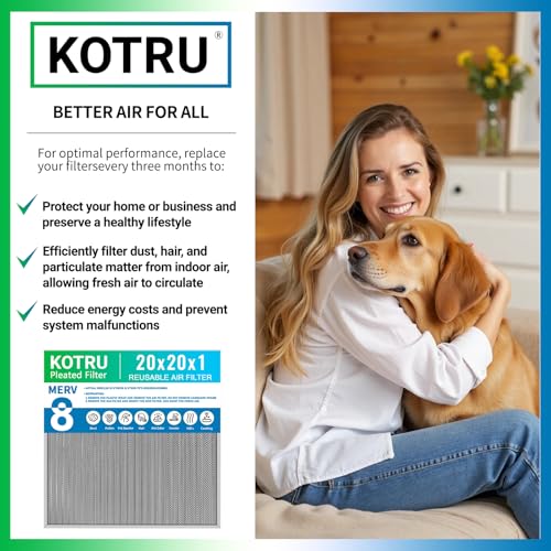 20x20x1 Air Filter, Reusable Air Filter - MERV 8, Washable Aluminum Permanent Electrostatic Filter - Long Service Life - For - Home and Office HVAC, Fireplace Systems (20x20x1) 20x20x1