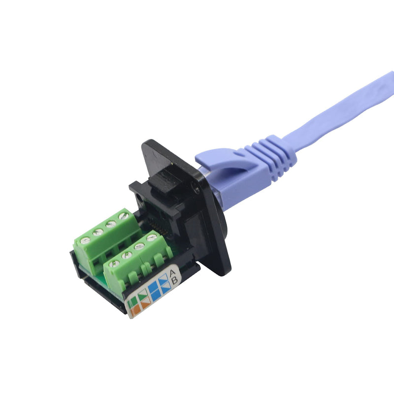 RJ45/8P8C D-Type Panel Mount Ethernet Extender Cat5E Terminal Solderless Network Adapter Keystone Jack Crimping Data Female Connector with Screw