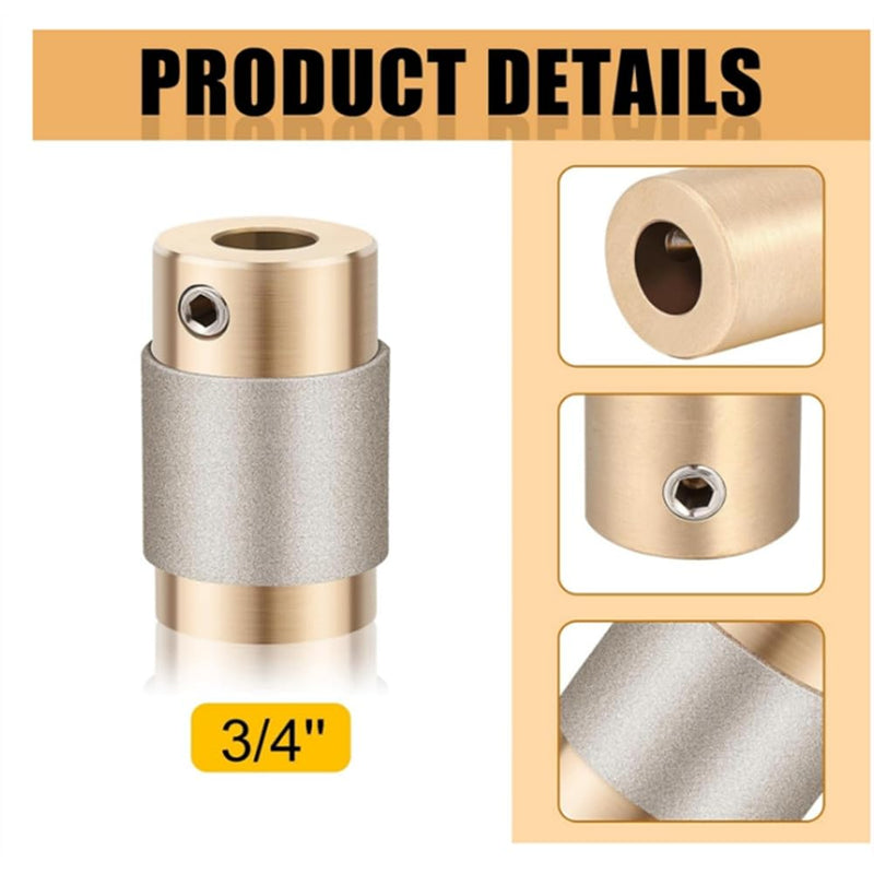 2 Pieces 3/4 Grinding Head Tools Glass Grinding Bits MCB 3/4 Inch Stained Glass Drill Art and Decoration