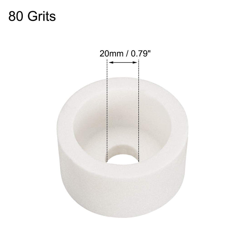 sourcing map 2pcs Grinding Wheel Aluminum Oxide Grinding Wheel 3 Inch 80 White