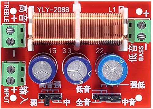 4PCS 400W Adjustable Treble/Bass Frequency Divider Distributor 2-Way Speaker Audio Crossover Filters (4 X) 4 X