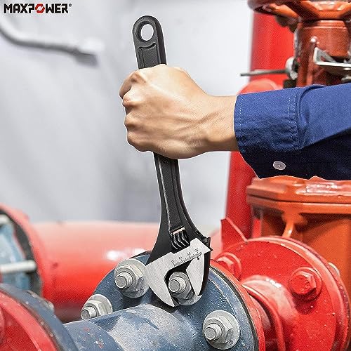 MAXPOWER Adjustable Wrench Set, Forged, Heat Treated, Black Phosphate Finish Adjustable Wrenches, 4 Pack (6-inch, 8-inch, 10-inch, 12-inch) 6“ 8” 10“ 12”