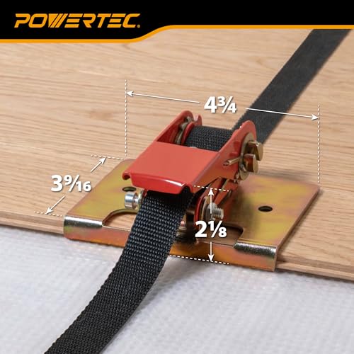 POWERTEC Wood Flooring Strap Clamp, Flooring Installation Clamp with 13ft Nylon Strap, 220 lbs Clamping Force, Fits Laminate, Tongue & Groove, Hardwood Floors, Durable Metal, 2PK (71102-P2) 2