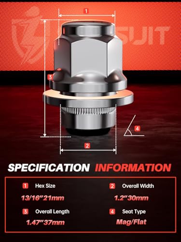 Sposuit 20Pcs M12x1.5 OEM Lug Nuts, Mag Seat, Chrome, for Lexus 20 Pack Mag Seat