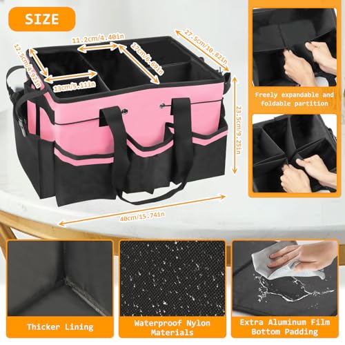 Cleaning Bags for Housekeepers, Cleaning Supply Caddy Under Sink (Pink) Pink