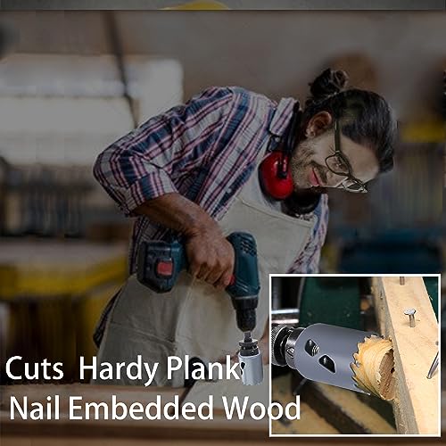 6” 152mm Inch Carbide Hole Saw Cutter Multi-Purpose Hole Saw Bit for Hardy Plank MDF Air Brick Nail Embedded Wood 2.36” Depth Up to 30X More Cuts 6"(152mm)-A