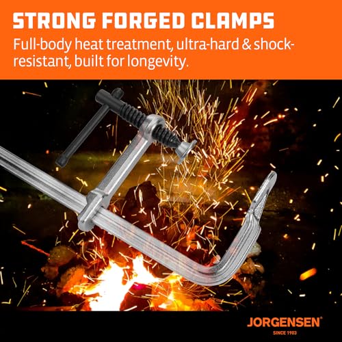 Jorgensen 12-Inch Light-Duty Drop Forged Steel Bar Clamps, 2-Pack 12 Inch