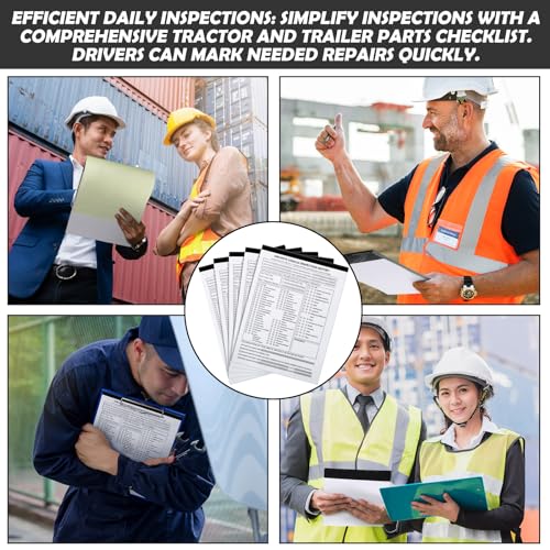Motiskyy 10 Pack Detailed Driver's Vehicle Inspection Report 5.5" x 8.5" Daily Pre Trip Inspection Book 2-ply Carbonless for Drivers and Truckers, 31 Sets of Forms Per Dvir Book