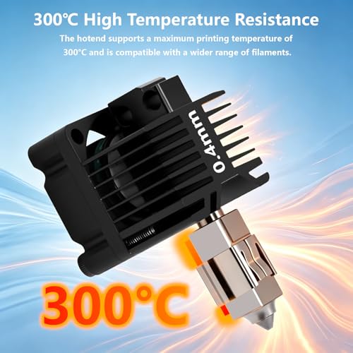 0.4mm P1P/P1S Complete Hardened Steel Hotend Kit, Full Assembly Print Head Hot End Kit with Thermistor, Ceramic Heater and Fan for Bambu Lab P1P, P1S 0.4mm P1 Series