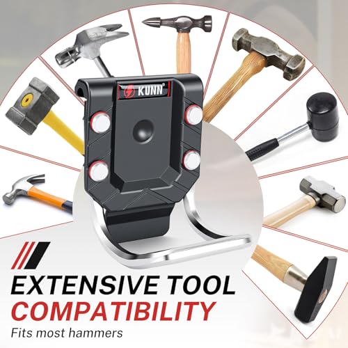 KUNN 3-Pack Professional Tape Measure Holder Set + Professional Drill Holder Set, Bulk Drill Belt Clips + Tool Belt Hammer Holster (3-Pack), Bulk Set of Quick-Release Loops