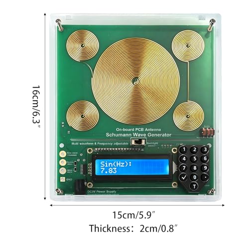 Schumann Resonance Generator, 1 Piece Frequency Generator 0.01 Hz - 100000 Hz with Various Waveforms, Pulse Rate Resonator for Deep Sleep and Concentration Green gold-plated, with case