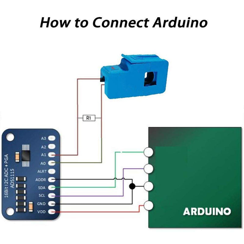 ARCELI 30A SCT-013-030 Noninvasive Sensor Split Core AC Current Converter for Arduino