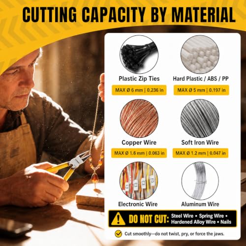 BOOSDEN 10 Pack Flush Cutters, 6'' Floral Wire Cutters Heavy Duty 6''-10 Pack