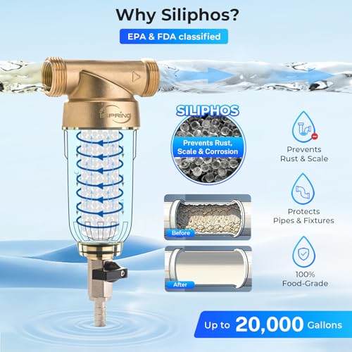 iSpring WSP-100SL Spin Down Sediment Filter, Sediment Buster, 100 Micron Siliphos 100 Microns