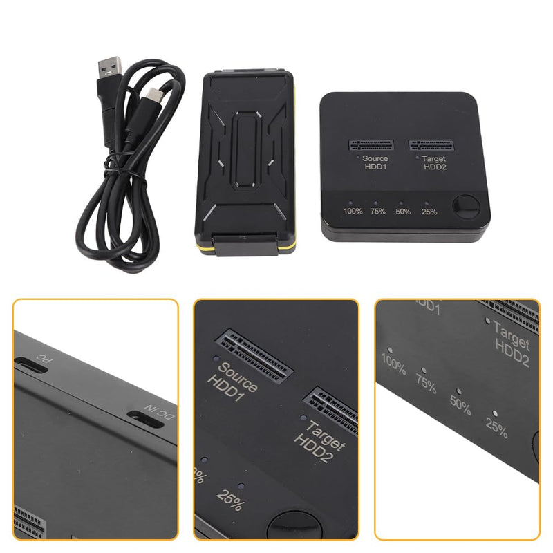 M.2 SSD Duplicator, Hard Drive Cloner Dual Bay and Dock Offline 1Gbps Reading Writing USB C to SATA Docking Station for B Key/B M Key Old SSD Data Transmission Size 2230 22242 2260 2280 22110