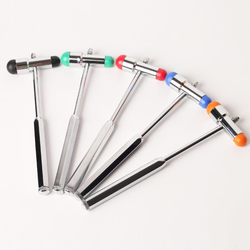 DECHOUS Double-Headed Reflex Hammer with Needle and Brush - Ergonomic Reflex Hammer in Blue for Precise Reflex Examinations and Applications - Ideal for Doctors and