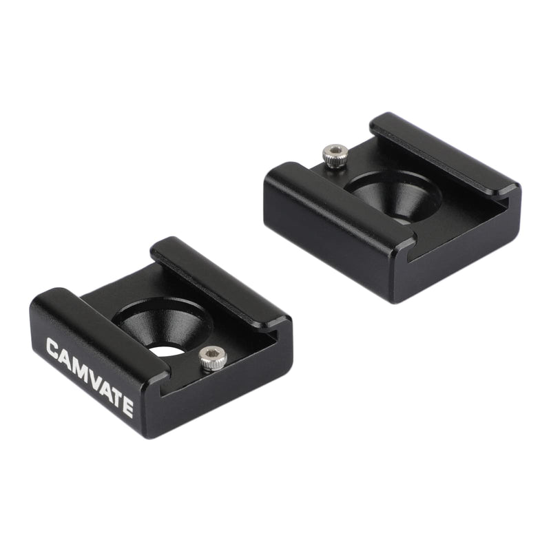 CAMVATE DSLR Camera Cage Top Handle Wood Grip + Cold Hot Shoe(2 Pieces) for DSLR Camera Rig