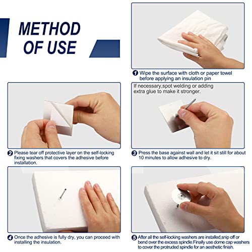 PATIKIL 150pcs Self Stick Insulation Pins 2-1/2" for Foam 50