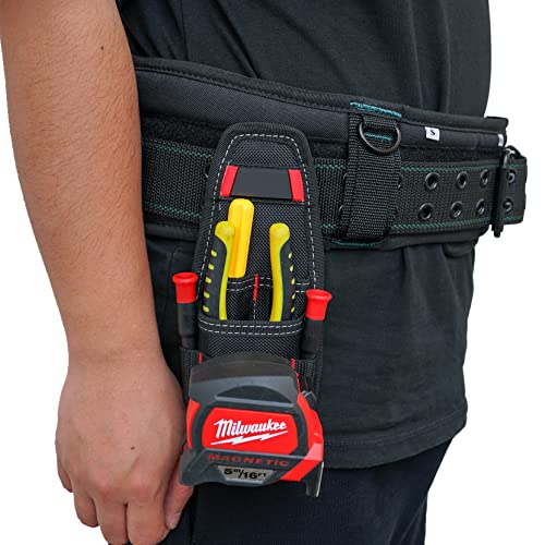 MELOTOUGH Small Tool Holder, Min Work Organizer Tool Pouch and Knife Holster with Snap Clip,Fastener Bag Utility Canvas Zipper Tool Bag Heavy Duty Mesh Window, Hanging Grommets