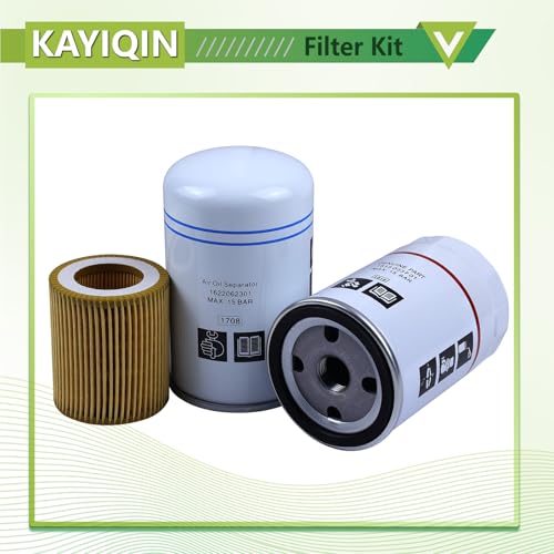 2901086501 Filter Kit Compatible with KAYIQIN GX2/3/4/5 1622062301 Air/Oil Separator + 1513033701 Oil Filter + 1622065800 Air Filter Air Compressor Replacement Parts 2901-0865-01