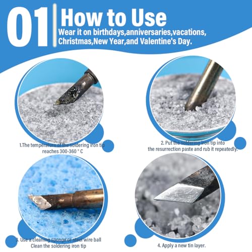 Soldering Tip Cleaner Lead-Free Soldering Tip Reactivator Soldering Tip Reactivator Lead-Free Can Tip Activator for Reactivating Oxidised Soldering Tips Soldering Tip Cleaner Tip Tinner Cleaner (30 g)