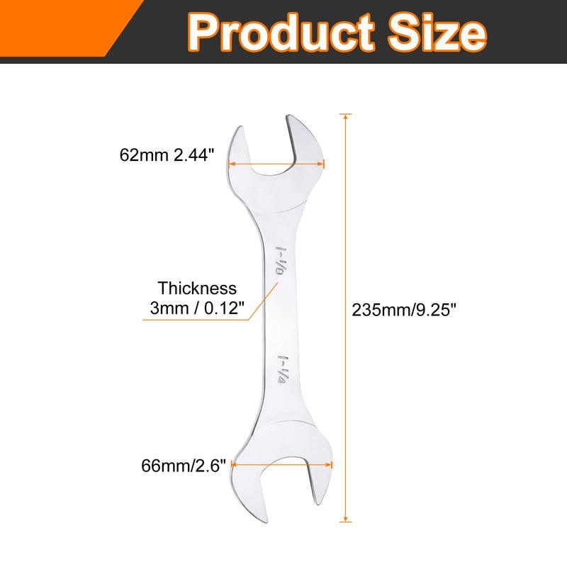 HARFINGTON 3pcs Double Open End Thin Wrench Set 1-1/8" × 1-1/4" SAE Super Thin Small Flat Head Wrench Mirror Polished Open Ended Spanner for Automotive Repair Furniture Assembly 1-1/8" × 1-1/4"