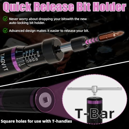 1/4" Torque Screwdriver Set, 8-70in-lb Torque Screwdriver Kit