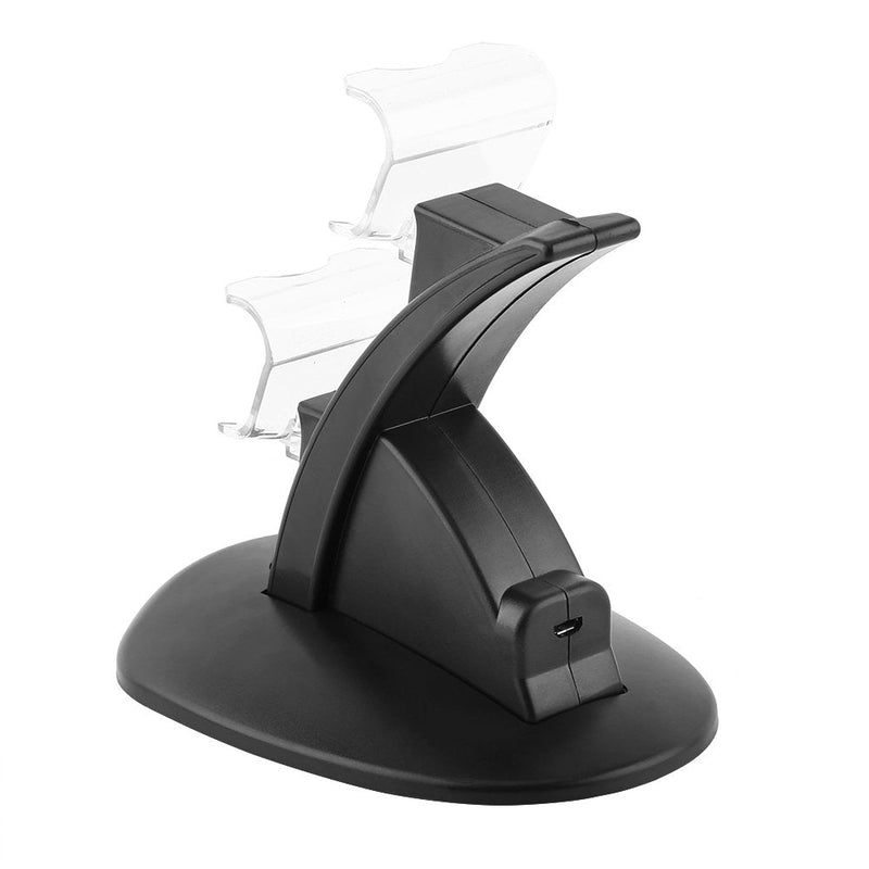 Charger for Ps4 Controller Charger for Ps4 Slim Pro Controller PVC Black USB Dual Charging Charger Docking Station Stand for Ps4 for 4 Slim Pro Controller