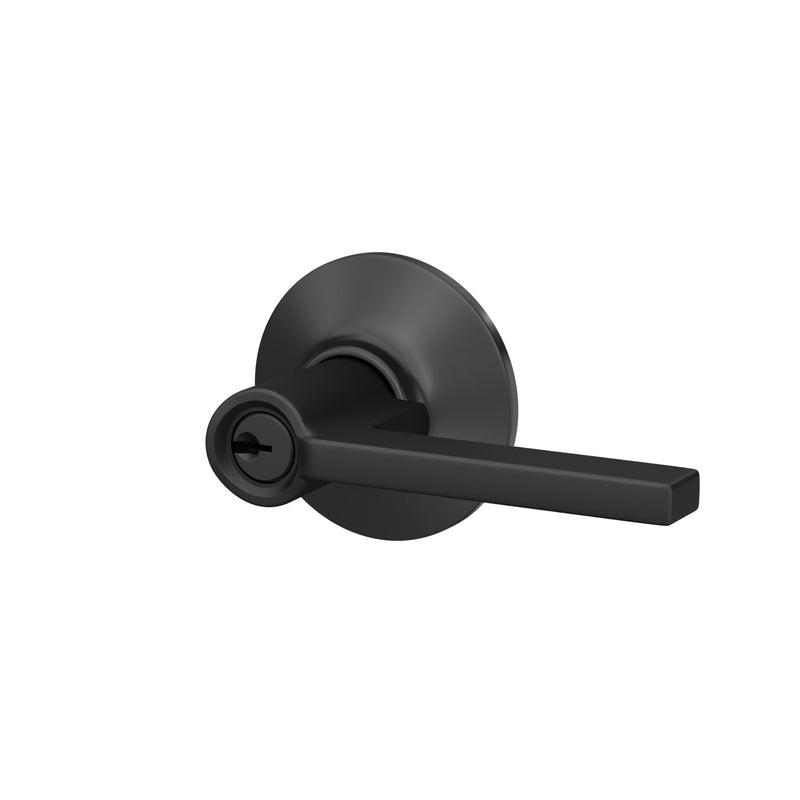 Schlage F51 V LAT 622 Latitude Door Lever, Keyed Entry Lock, Matte Black Standard