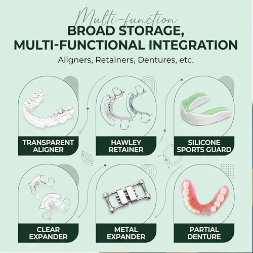 Pack of 2 Braces Box, Denture Box, Dental Splint Box, Dental Prosthesis Box with Sieve, Denture Box, Dentures Storage, Braces Box, Crunch Rail Box for Cleaning