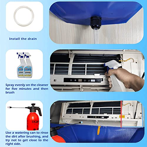 Waterproof Split Air Conditioner Cleaning Kits, Wall Mounted Air Conditioning Dust Washing Clean Cover Air Conditioner Service Bag for 1~1.5P Hanging Air Conditioners