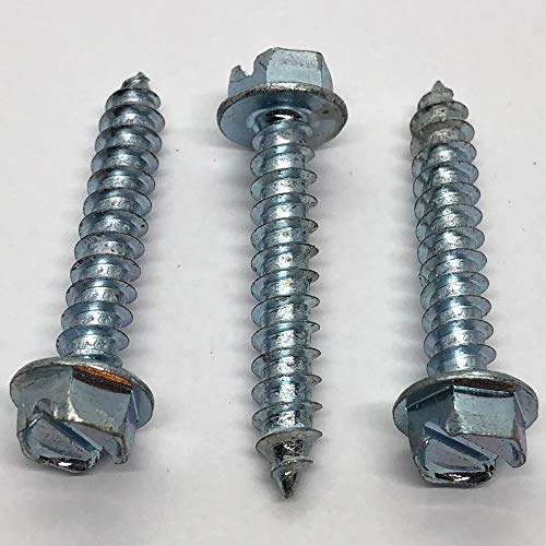 1.5" - #14 Lag Screw - Hex Head - Slotted Flange Head - Coarse Thread - Grade A-Zinc Coated 1-1/2 in x 1/4 in - Heavy Duty Wood Screw (100) 100