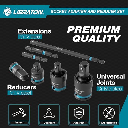 LIBRATON 20PCS Socket Adapter and Reducer Set, Impact Socket Adapters