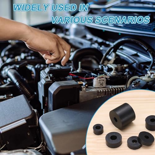 uxcell 36 Pcs Rubber Spacers 30mm OD x 8mm ID x 30mm Height Round Anti Vibration Spacer Rubber Bushing Grommets