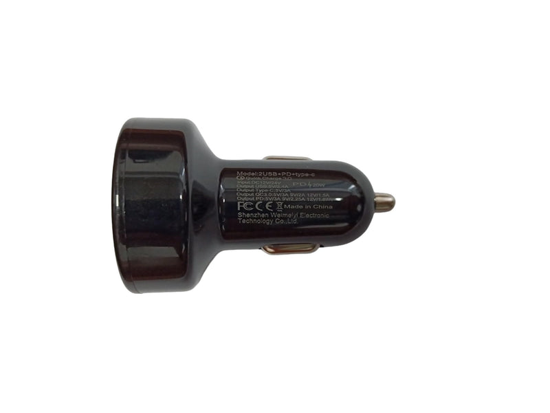 66W Car Charger Cigarette Lighter USB Charger, 4-Port Car Charger, 2 * USB 2.4 +PD+Type C Cigarette Lighter AdapterVoltmeter Compatible with Samsung/iPhone and other Android and iOS Devices