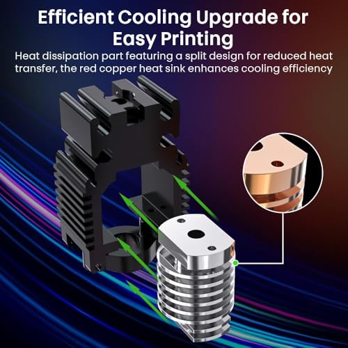 Creality Ender 3 V3 SE/KE Hotend, Ender 3 V3 KE Ceramic Heating Block Kit with Quick-swap Nozzle, Accessory Upgrade Hotend Kit 300℃ High Temperature 600mm/s High-Speed Printing for 3D Printers