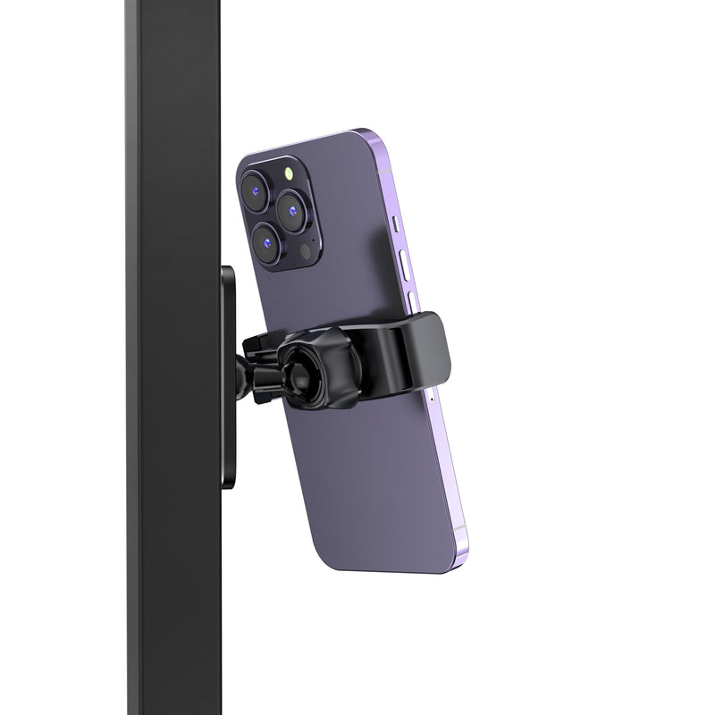 APPS2Car Gym Magnetic Phone Holder, 360 Adjustable, Compatible with 4.7-6.5" Smartphones, Alloy Base and Joint, Black Black - 1 Pack