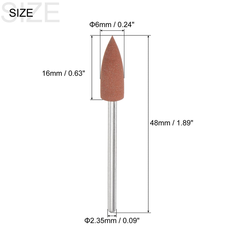 sourcing map Pack of 12 Sanding Pins 6 mm, Grit 80 Grinding Attachment | Pointed Handle Diameter 2.35 mm Professional Polishing Accessories for Grinding, Polishing, Cordless Screwdriver, Brown