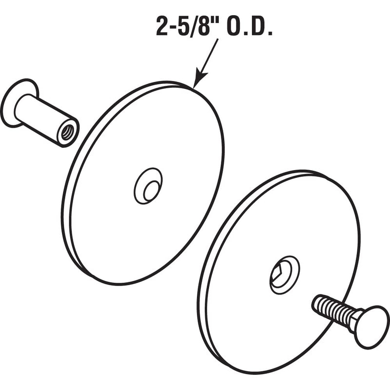 Prime-Line U 10677 Steel Door Hole Cover Plate, Stainless Steel (Single Pack) 2-5/8 in. (Pack of 1)