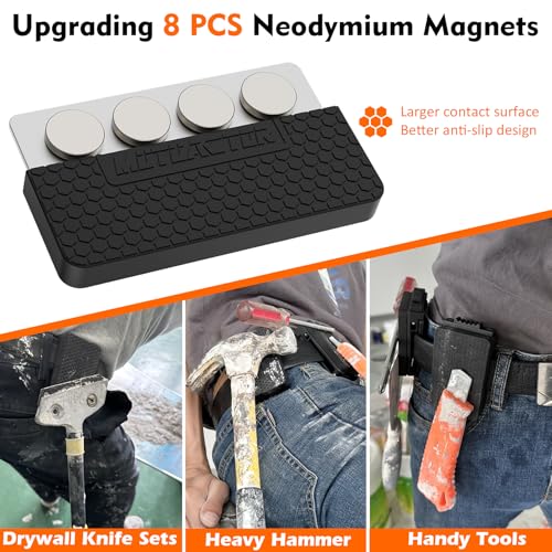 MUTUACTOR 1PCS Quickly Access Super Strong Tool Belt Tool Holster,2PCS Large Storage Magnetic Hooks Heavy Duty